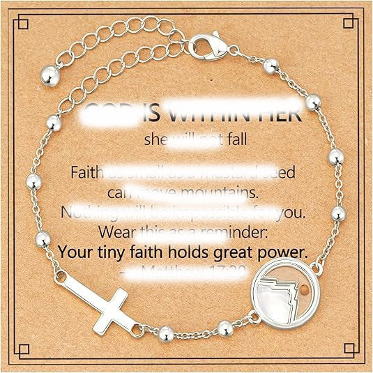 Elegant Gold Plated Stainless Steel Cross Heart Geometric Round Ball Chain Bracelet for Women