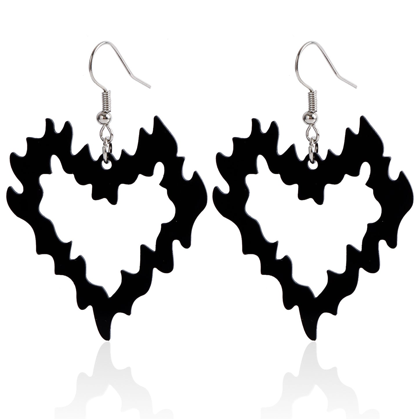Fashion Resin Hollow Heart-Shaped Earrings with Plated Finish for Women