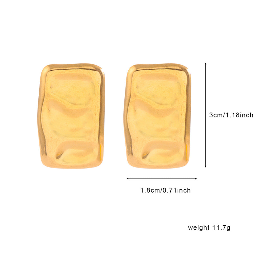 Pendientes de Tachuela de Acero de Titanio en Forma de Lazo Minimalista para Mujer, Joyería de Lujo Hipoalergénica con Chapado en Oro o Acero