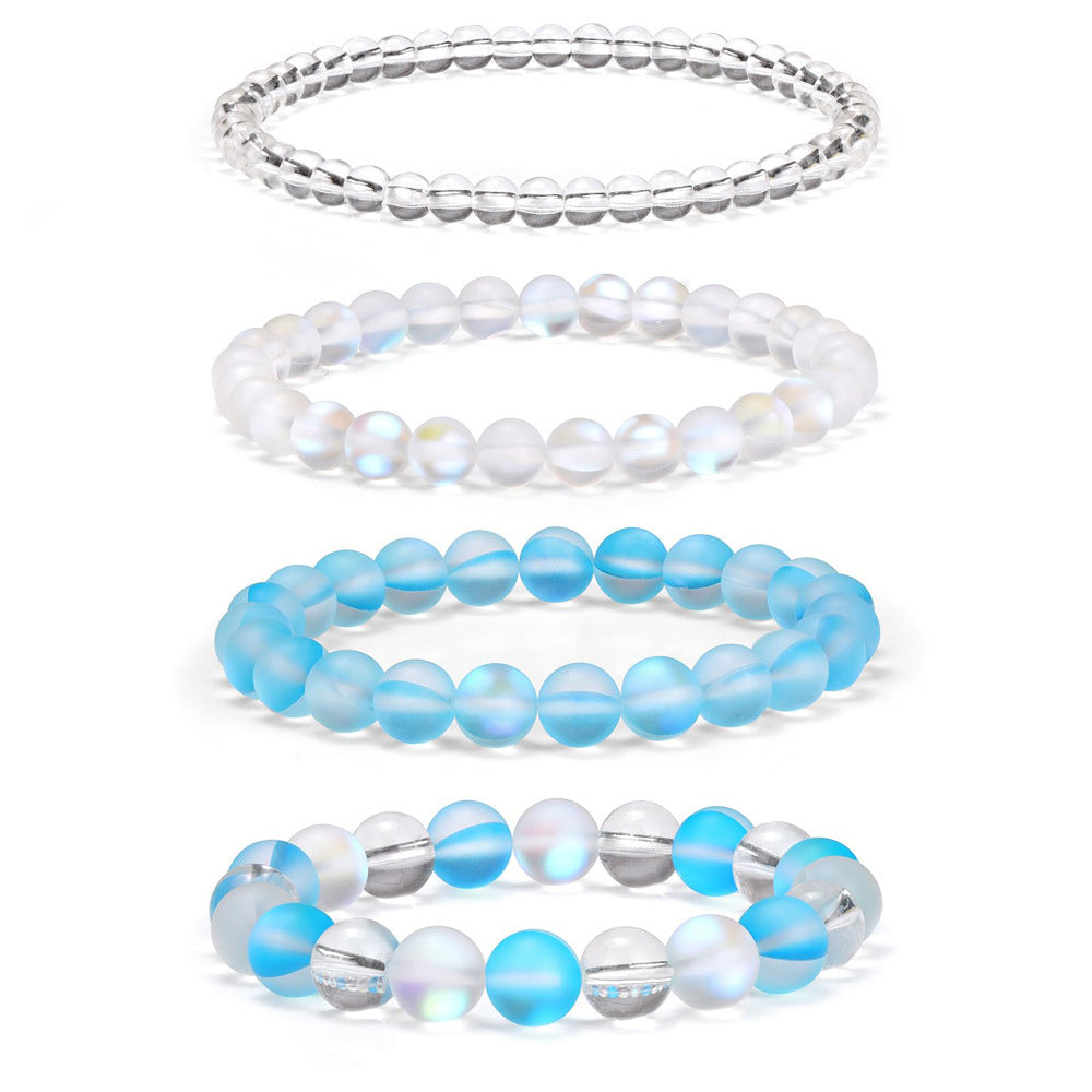 Geometric Natural Stone Beaded Bracelet Set Unisex Handmade Jewelry