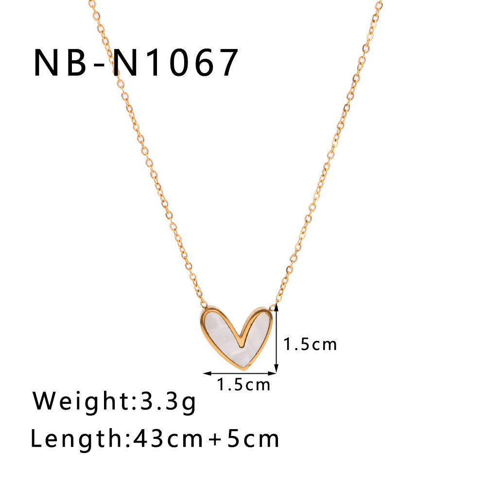 Asymmetrical Heart-Shaped Pendant Necklace in Titanium Steel with 18K Gold Plating for Women, Hypoallergenic and Tarnish-Resistant