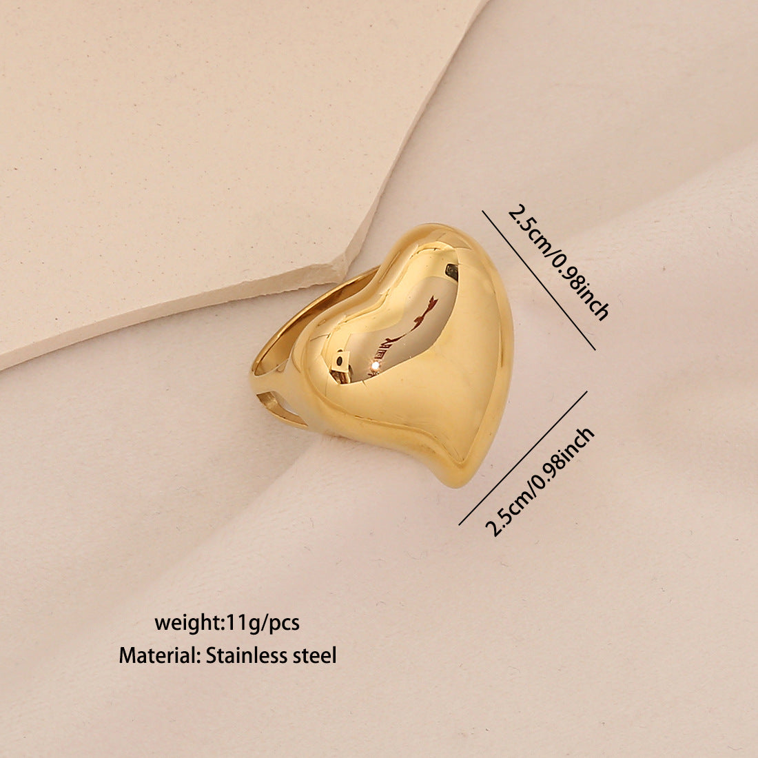 Anello regolabile da donna in acciaio inossidabile geometrico con placcatura in acciaio al titanio e design angolare triangolare e quadrilatero