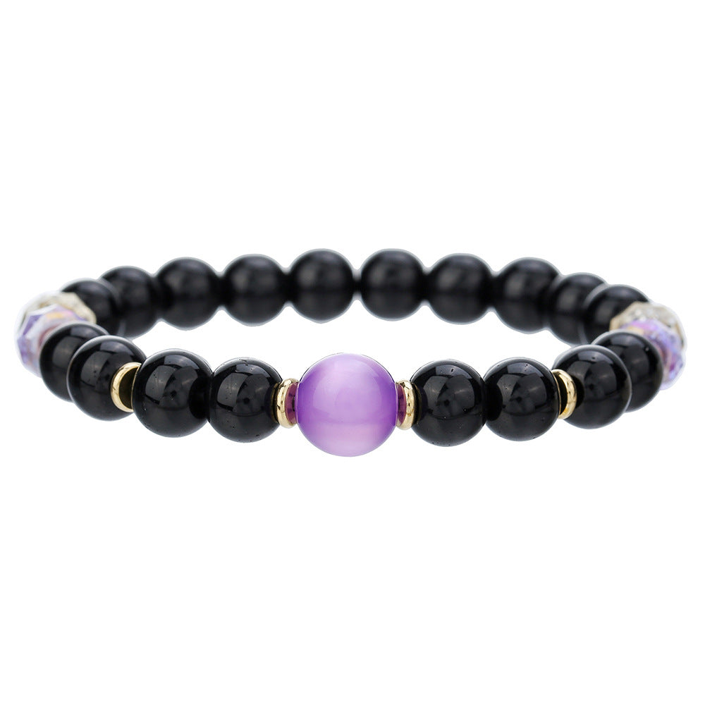Punk Casual Round Gemstone Bracelet Unisex