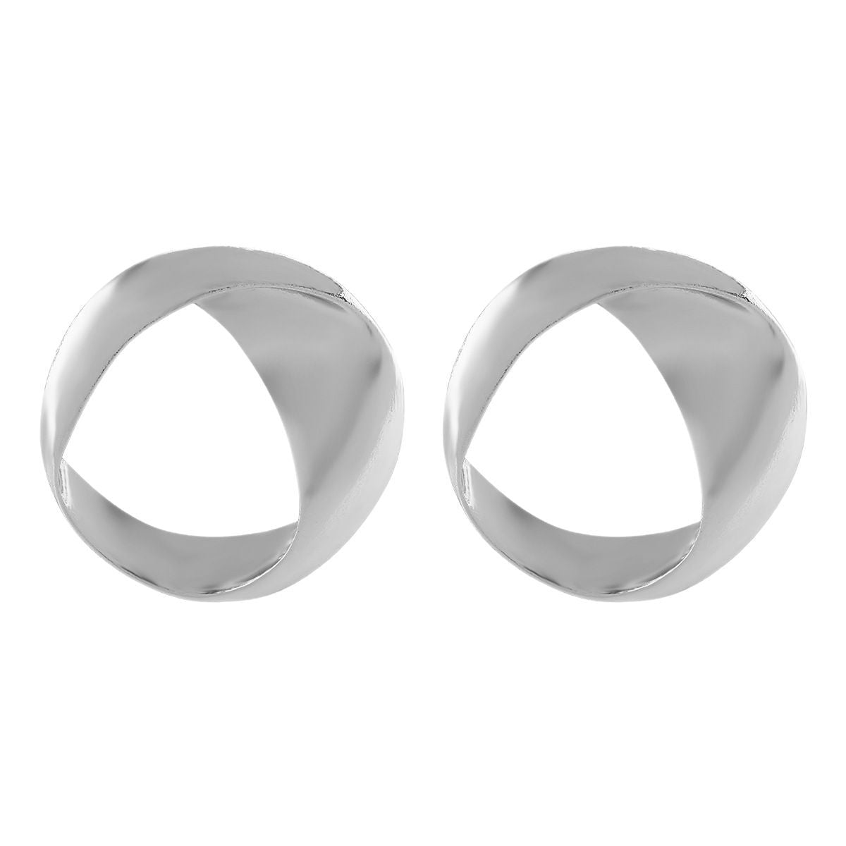 Pendientes de aleación redondos geométricos con acabado chapado para mujer, pendientes llamativos modernos y minimalistas