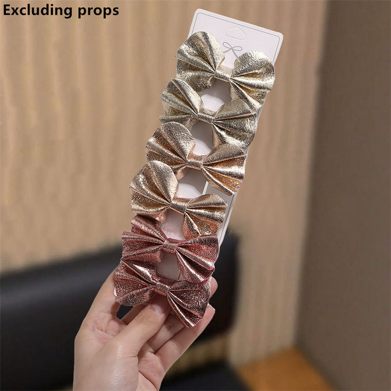 Fermaglio per capelli a forma di fiocco minimalista per ragazze, in resina plastica con dettagli arricciati e a rete