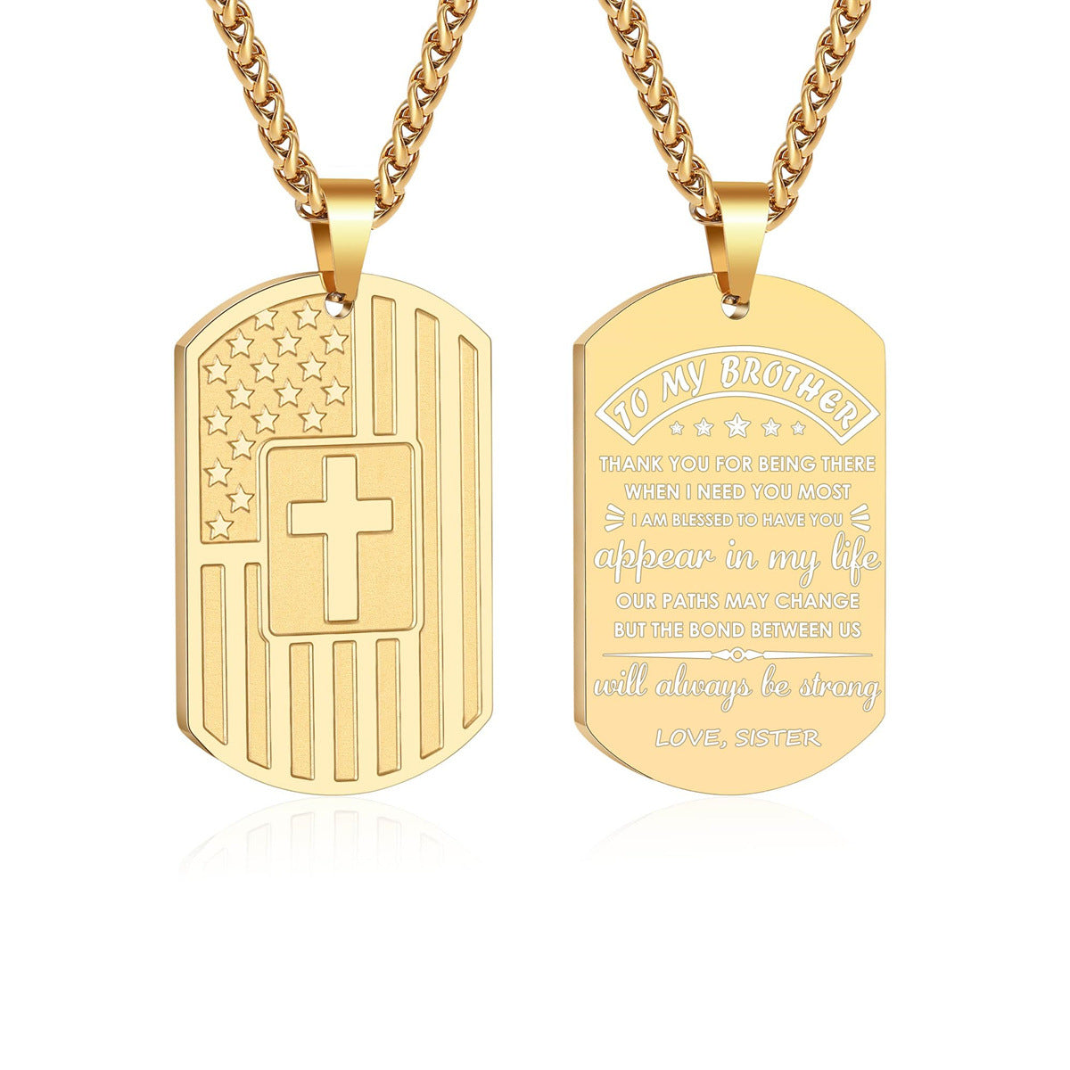 Collana con pendente a croce in acciaio inossidabile lucidato e acciaio al titanio con forma geometrica per uso quotidiano