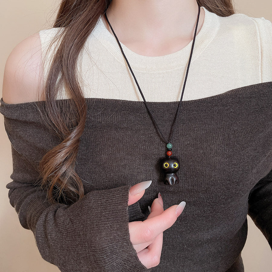 Collana con ciondolo geometrico in acrilico stile retrò da donna con charm in lega, fatta a mano, catena a strati alla moda minimalista