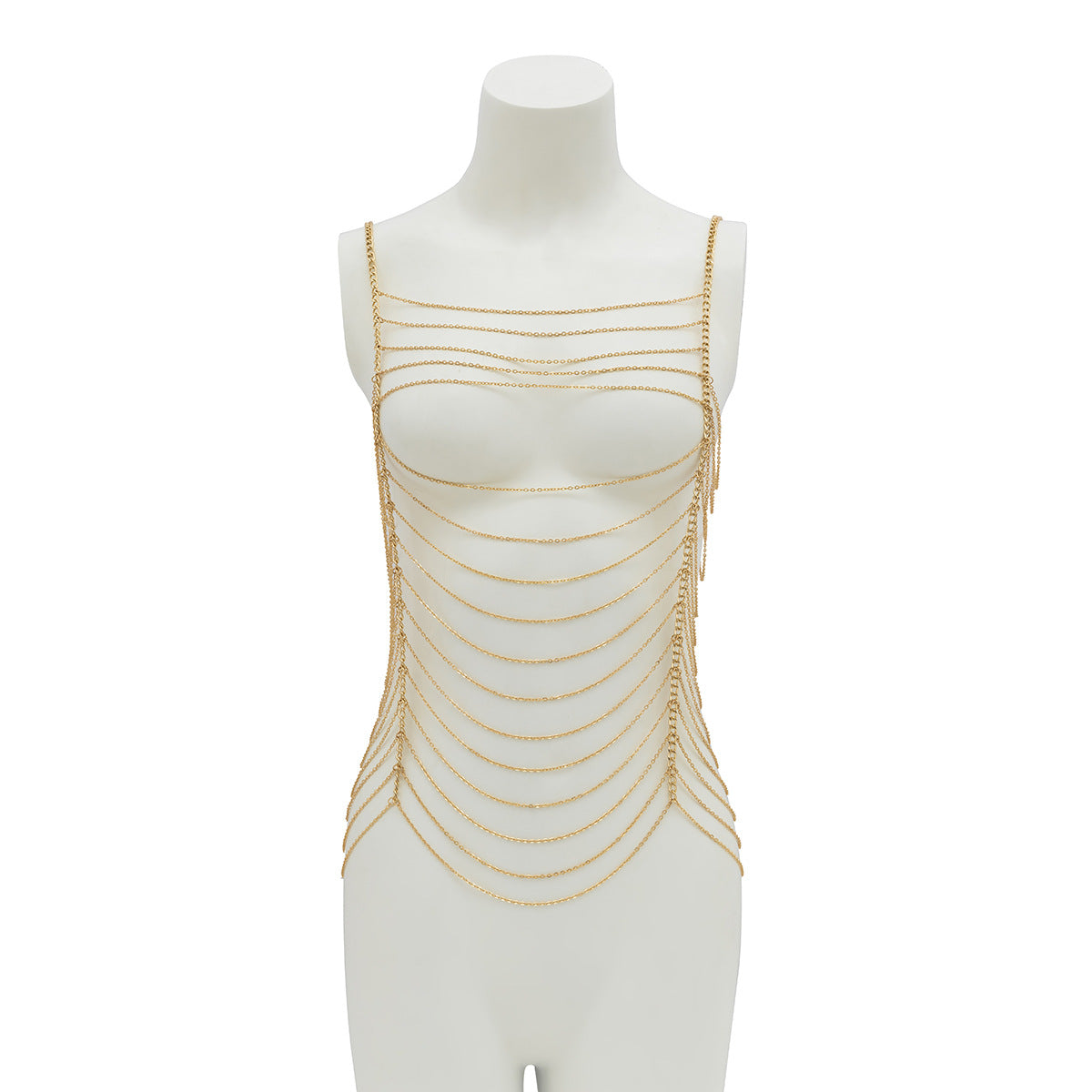 Minimalist Geometric Plated Iron Body Chain for Women