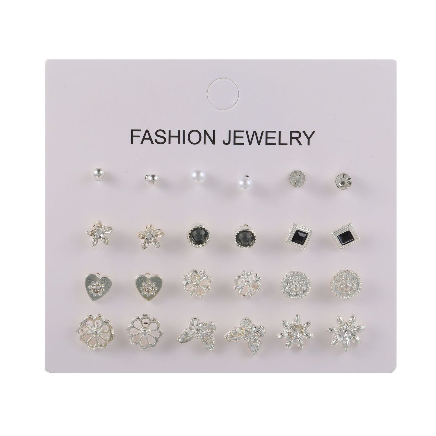 Minimalist Sweet Geometric Round Pearl Plated Stainless Steel Earrings