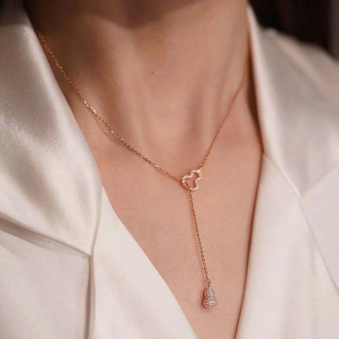Minimalist Titanium Steel Electroplated Round Bead Chain Necklace for Women