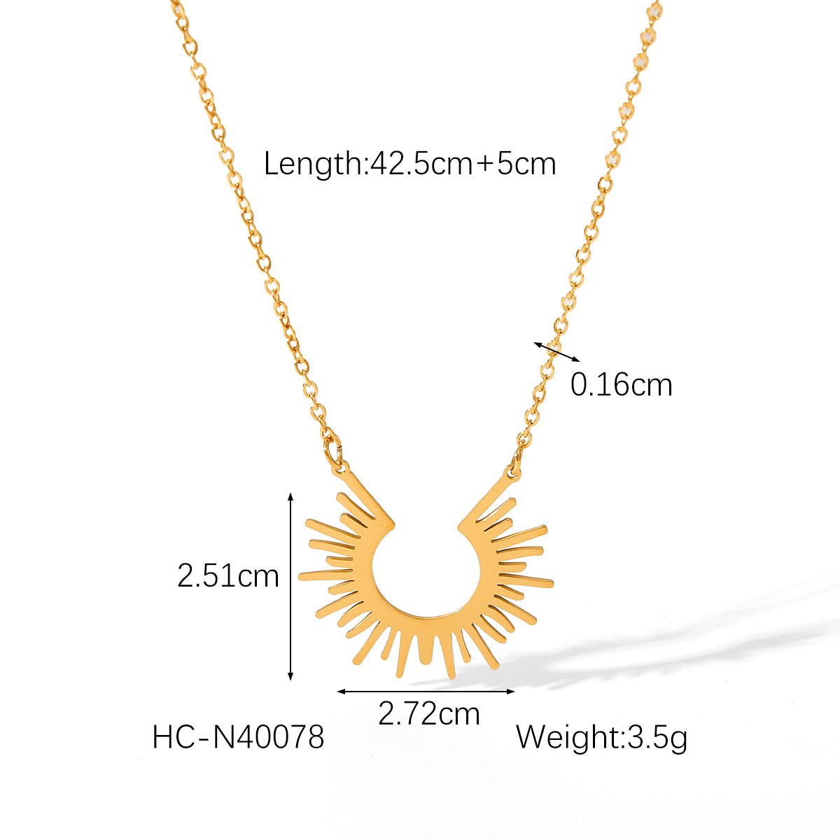 Collana pendente a stella a otto punte con girasole in acciaio al titanio placcato oro 18 carati stile Ins da donna