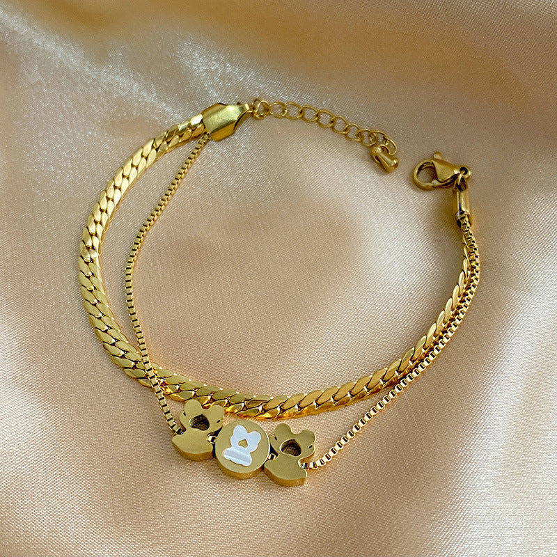 Minimalist Elegant 18K Gold Plated Titanium Steel Bracelet Unisex Jewelry