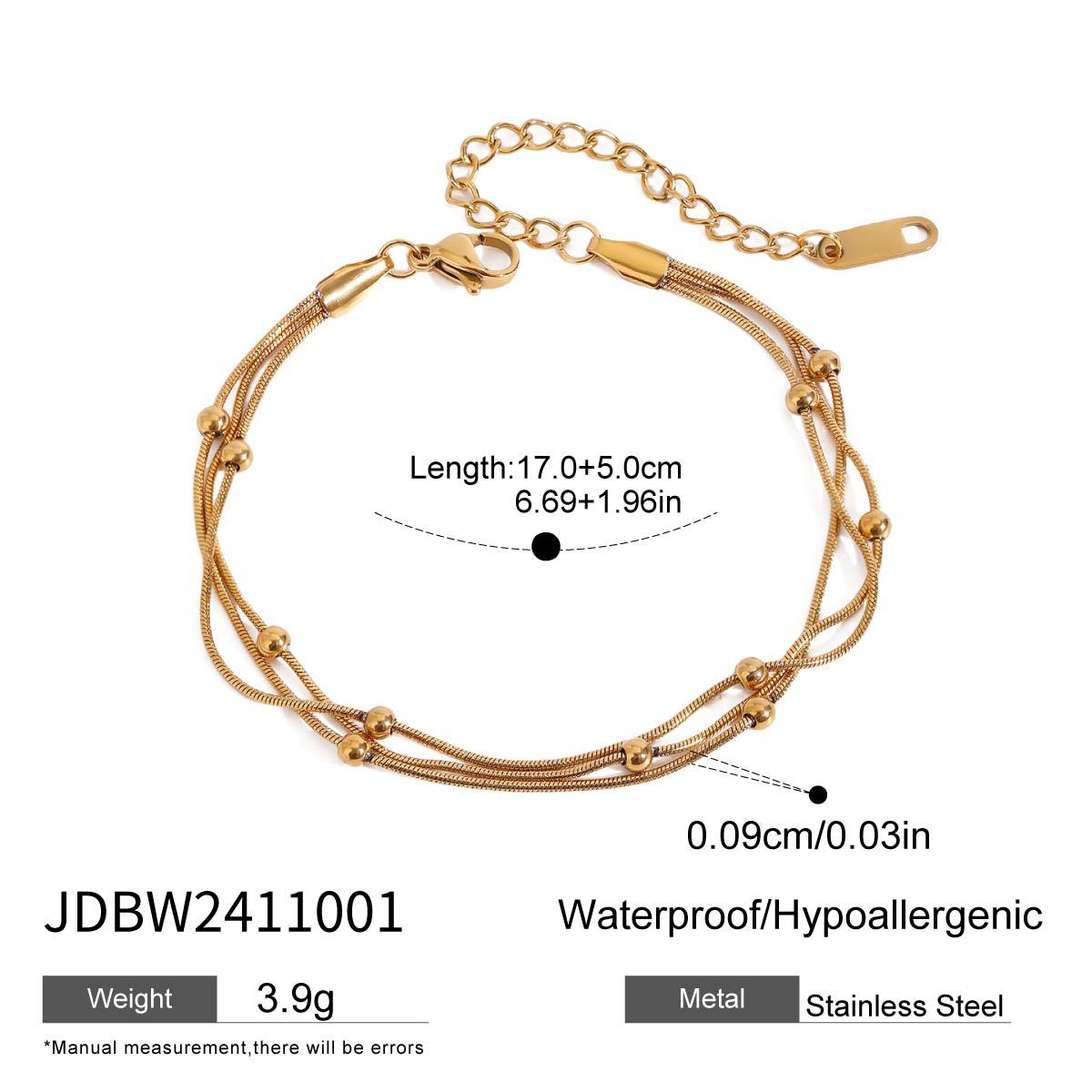 Minimalist Stainless Steel Plated Ring and Bracelet Set with Round Heart Teardrop Charms for Women