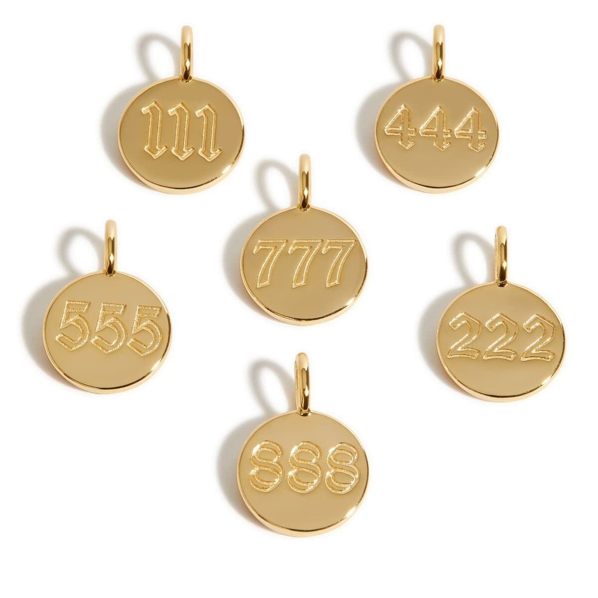 Minimalist 18K Gold Plated Stainless Steel Angel Number Letter Charm Bar with Cable Chain