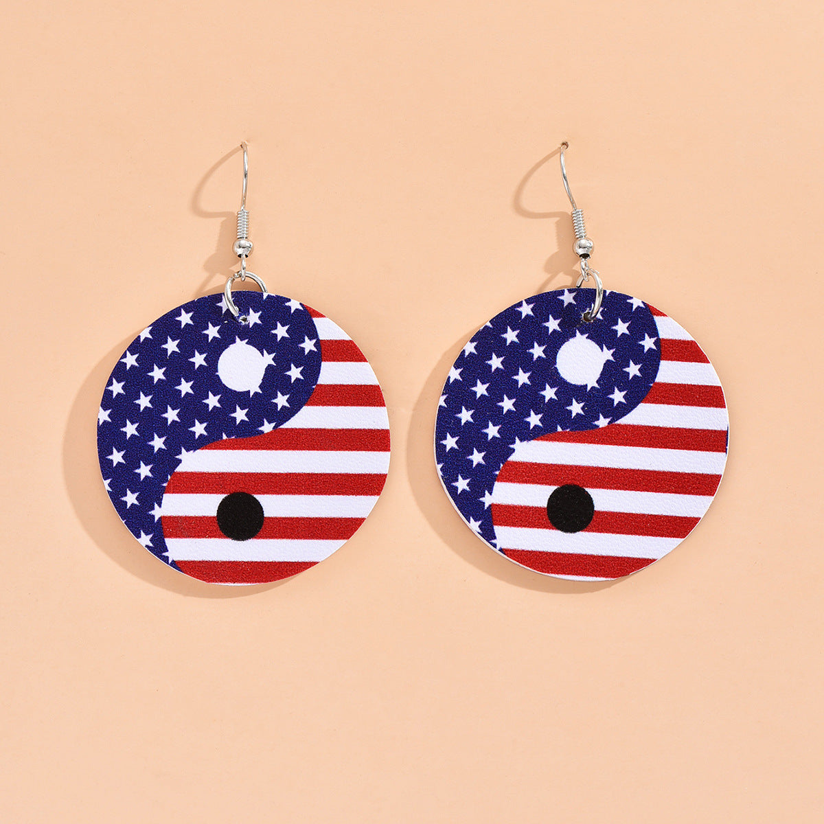 Striped Star Butterfly Heart Geometric Rhinestone Inlay Alloy Earrings Unisex