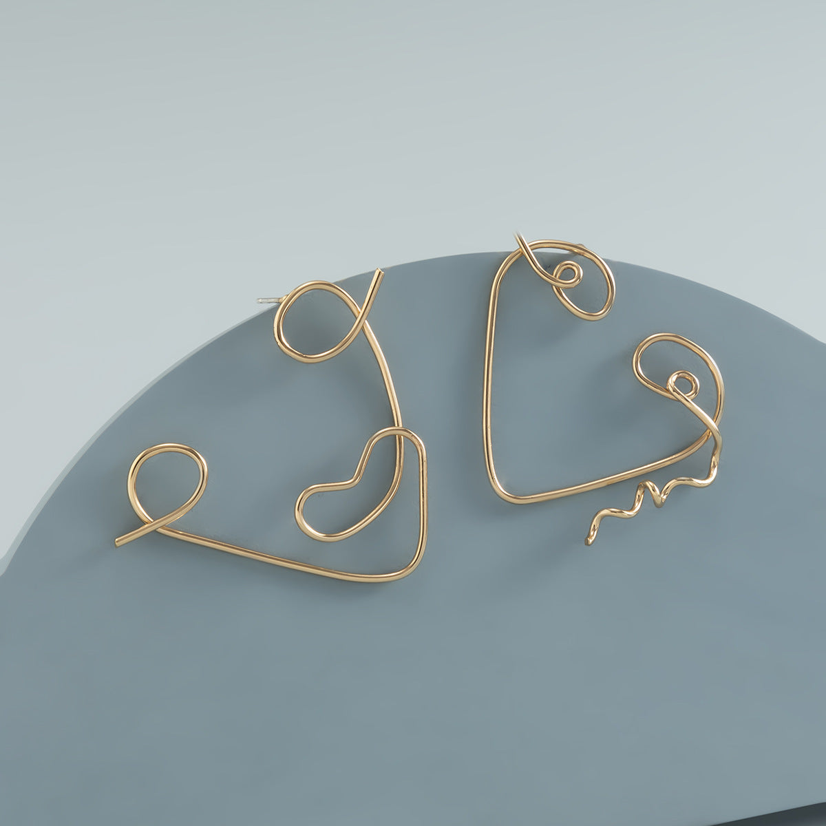 Minimalist Geometric Plated Brass Earrings