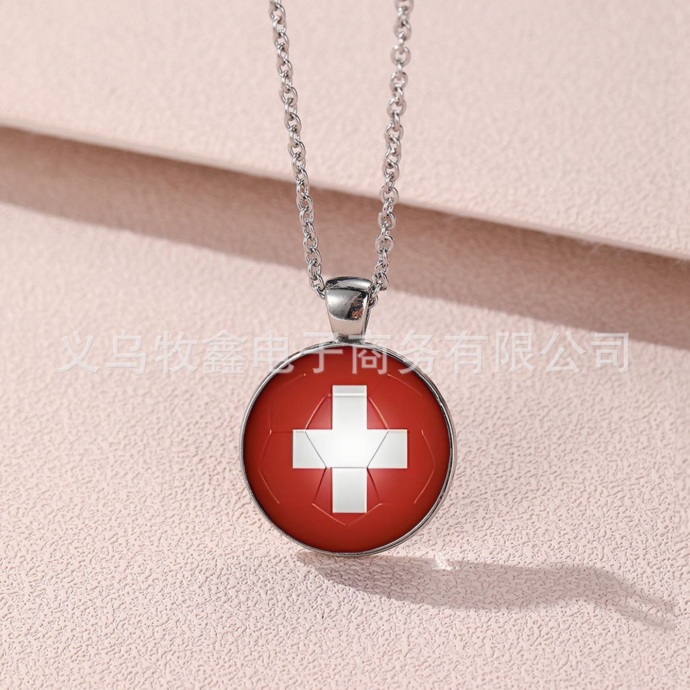 Geometric Cartoon Alloy Pendant Necklace Unisex World Cup Commemorative Jewelry
