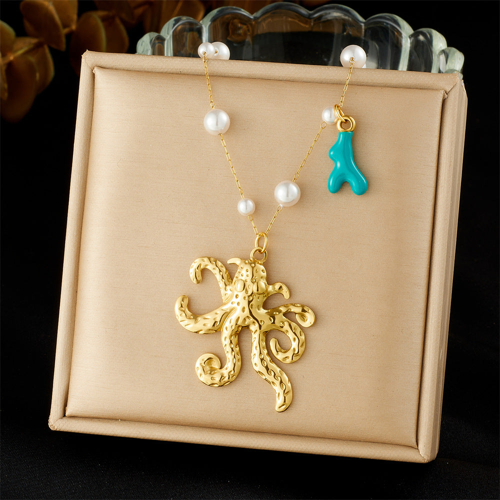 Minimalist Gold Plated Animal Stainless Steel Pendant Necklace for Women