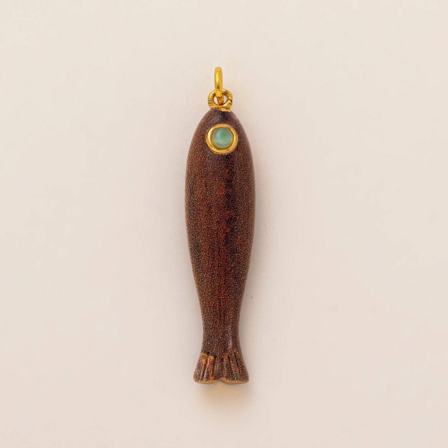 Vintage 18K Gold Plated Brass Fish Pendant Charm Bar for DIY Necklace Unisex