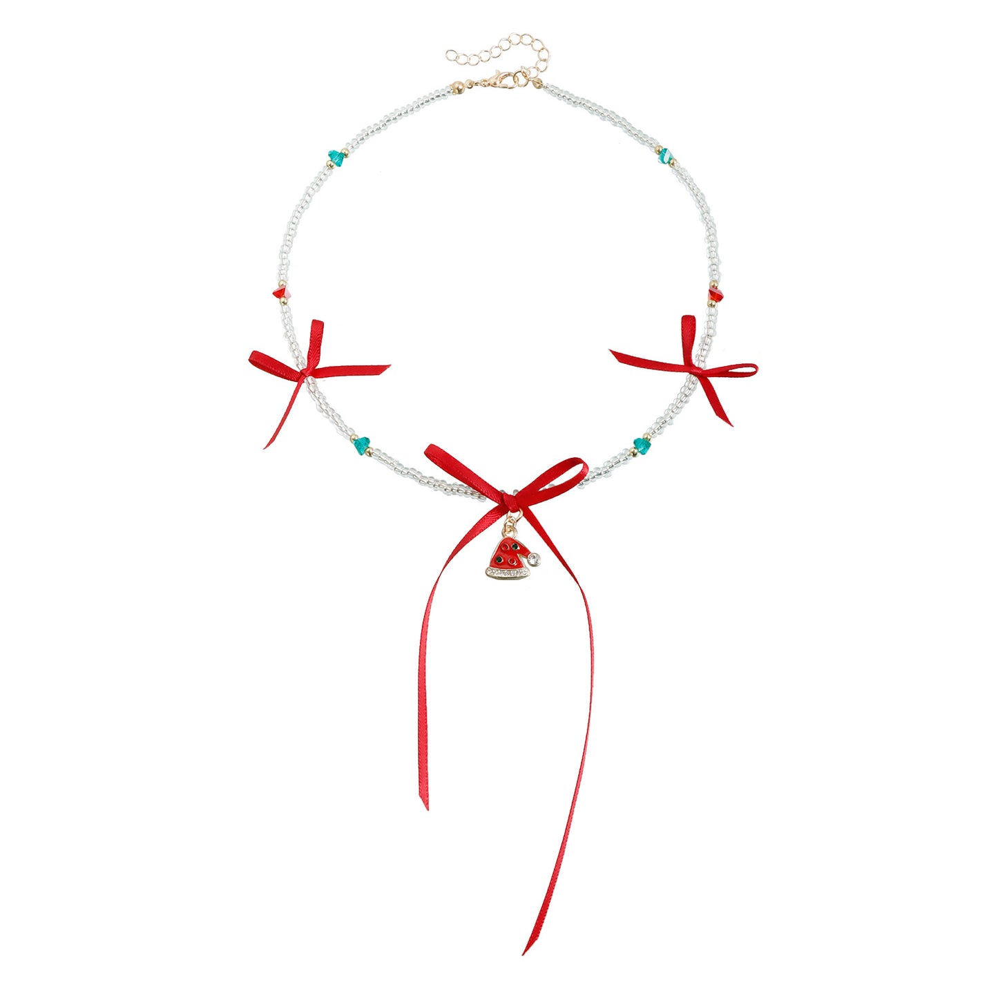 Fashionable Geometric Alloy Choker Necklace with Christmas Bow and Festive Elements for Women
