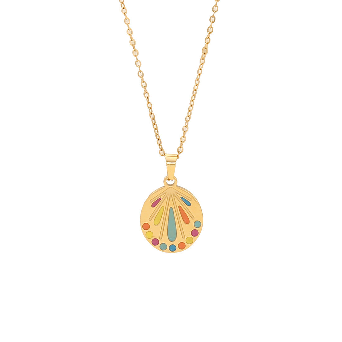 Colorful Butterfly Pendant Necklace in Geometric Triangle and Star Shapes Made of Stainless Steel for Women