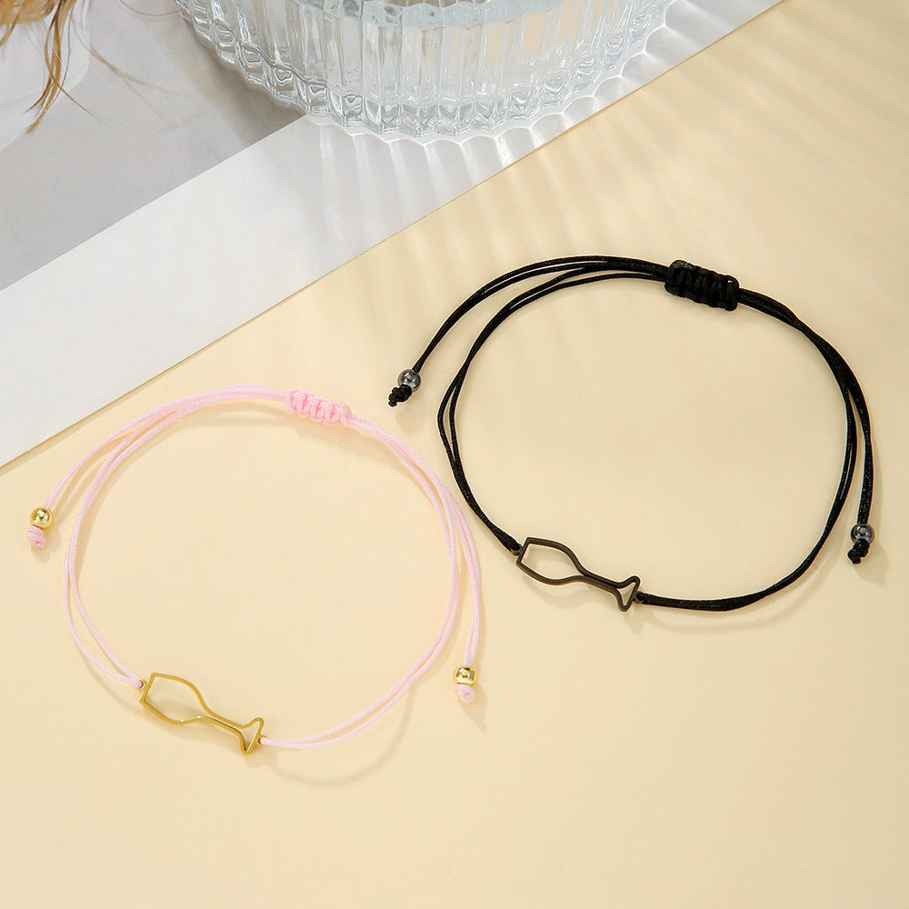 Bracciale regolabile in acciaio inossidabile a treccia con bicchiere di Champagne per coppie e amici, accessorio di moda geometrico