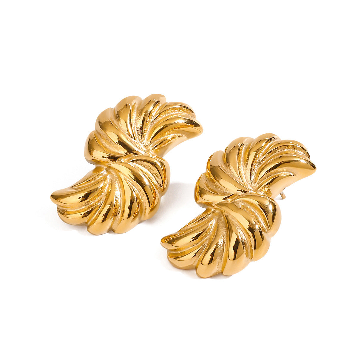 Pendientes Geométricos de Acero Inoxidable con Acabado Chapado para Mujer Pendientes Minimalistas de Moda de Inspiración Vintage
