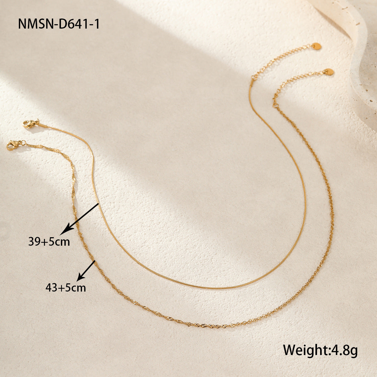 Collar multicapa de acero inoxidable chapado en oro de 18 quilates con diseño geométrico para mujer, estilo "Fashion OL"