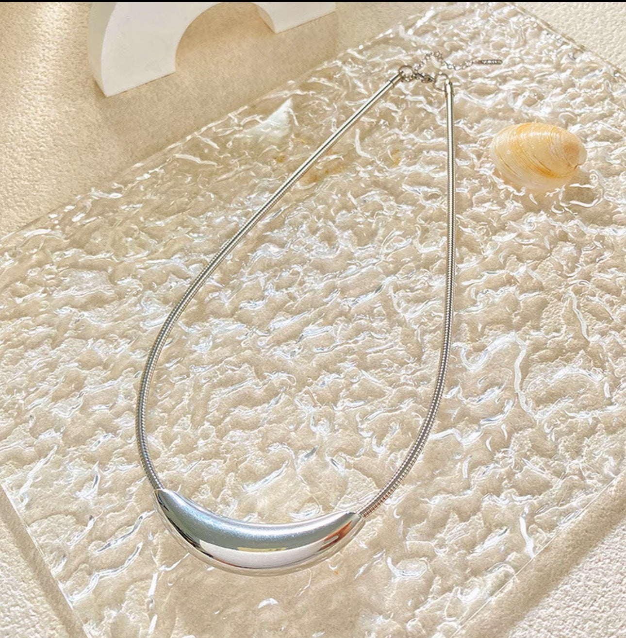 Minimalist Elegant Geometric Titanium Steel Choker Necklace Figaro Chain
