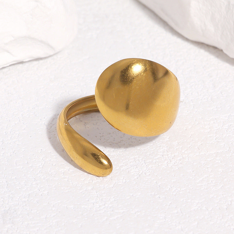 Minimalist Geometric Stainless Steel Plated Ring for Women