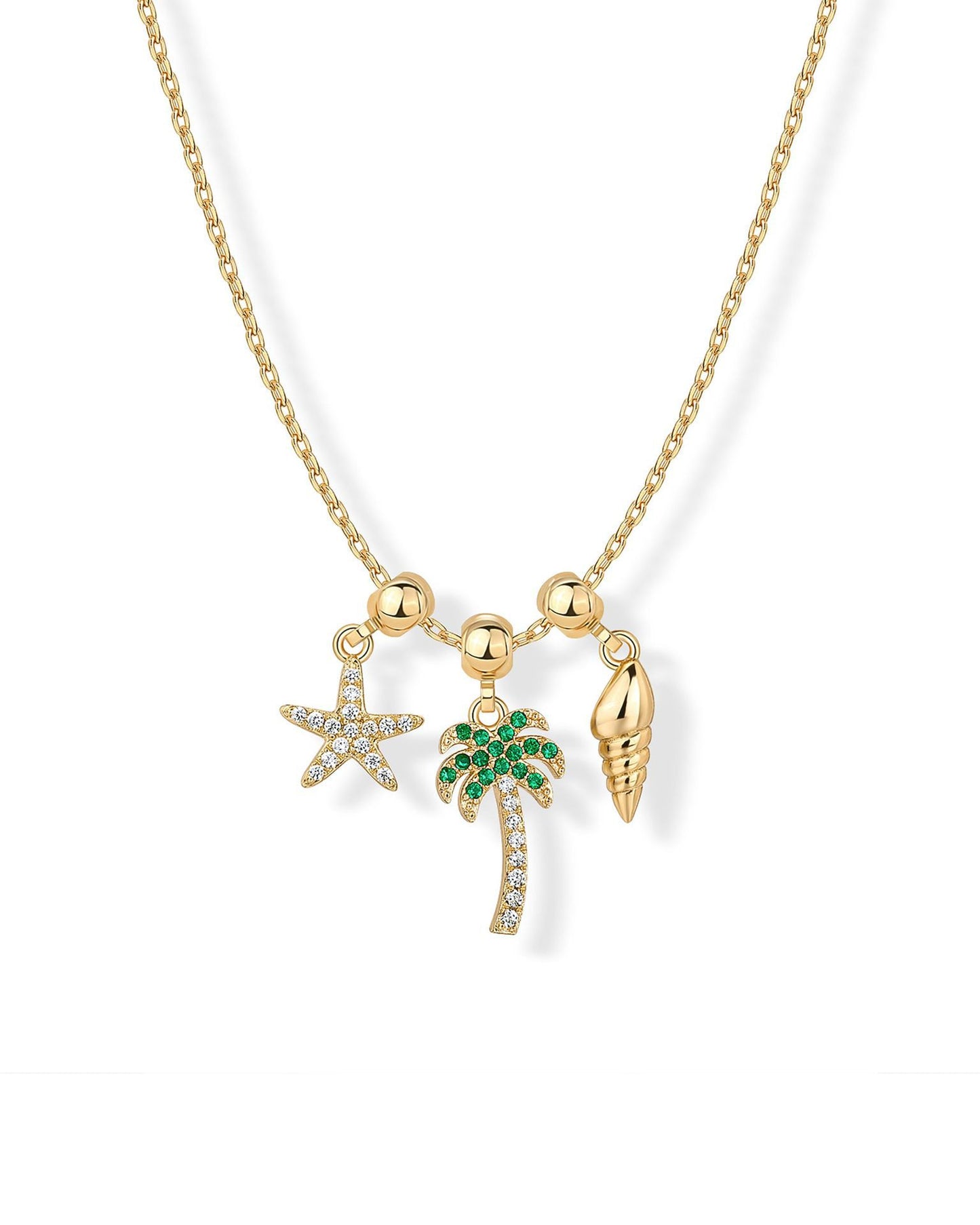 Minimalist Butterfly Heart Star Zircon Pendant Necklace for Women in Plated Copper with Mixed Gemstone Inlay