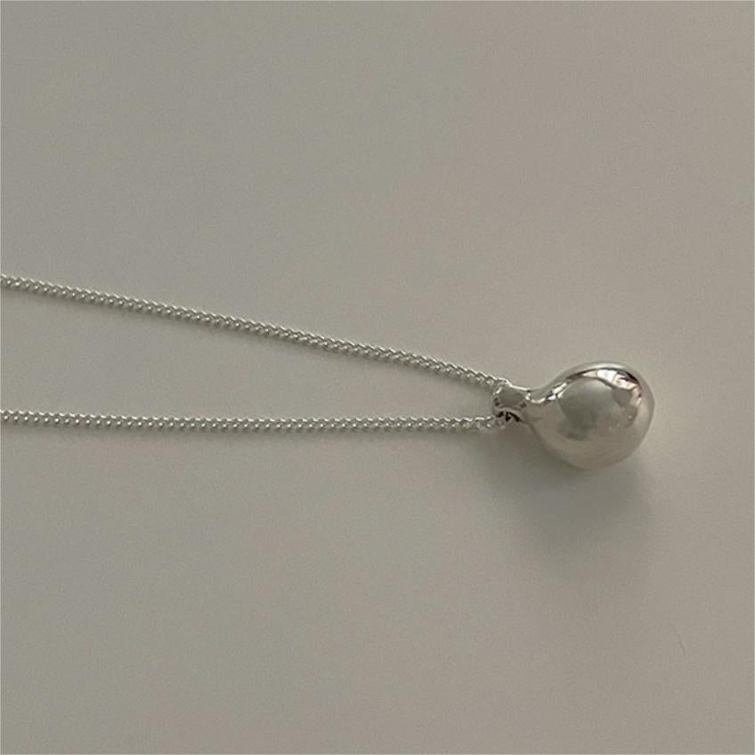 Minimalist Geometric Balloon Pendant Necklace in 925 Sterling Silver with Gold Plating