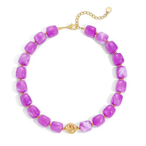 Casual Square Resin Polished Pendant Necklace for Women