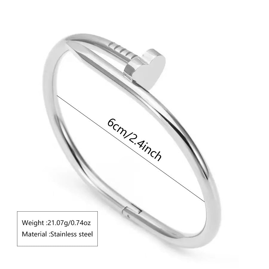 Elegant 18K Gold Plated Geometric Round Titanium Steel Bracelet