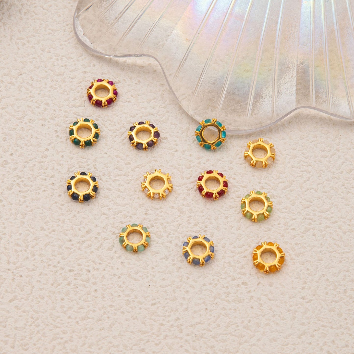 Minimalist Round Square Brass Plated Pendant Necklace 18K Gold