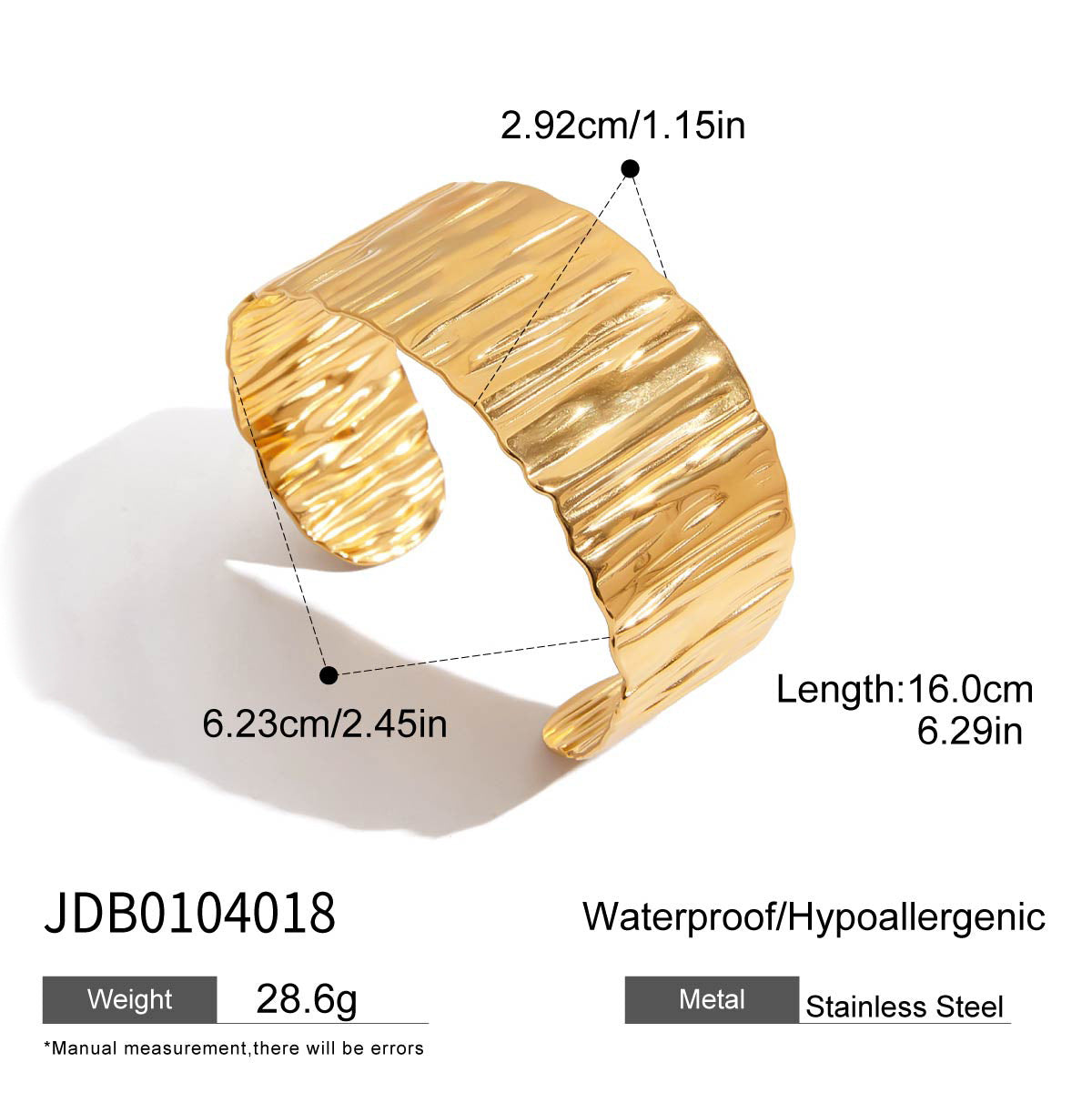 Geometric Plated Stainless Steel Bracelet for Women