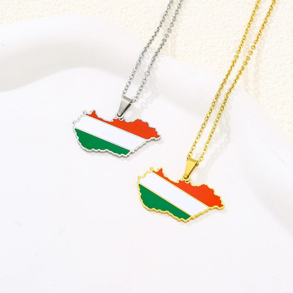 Collana con Pendente Geometrico Minimalista in Acciaio Inox con Finitura Smaltata per Donna e Uomo
