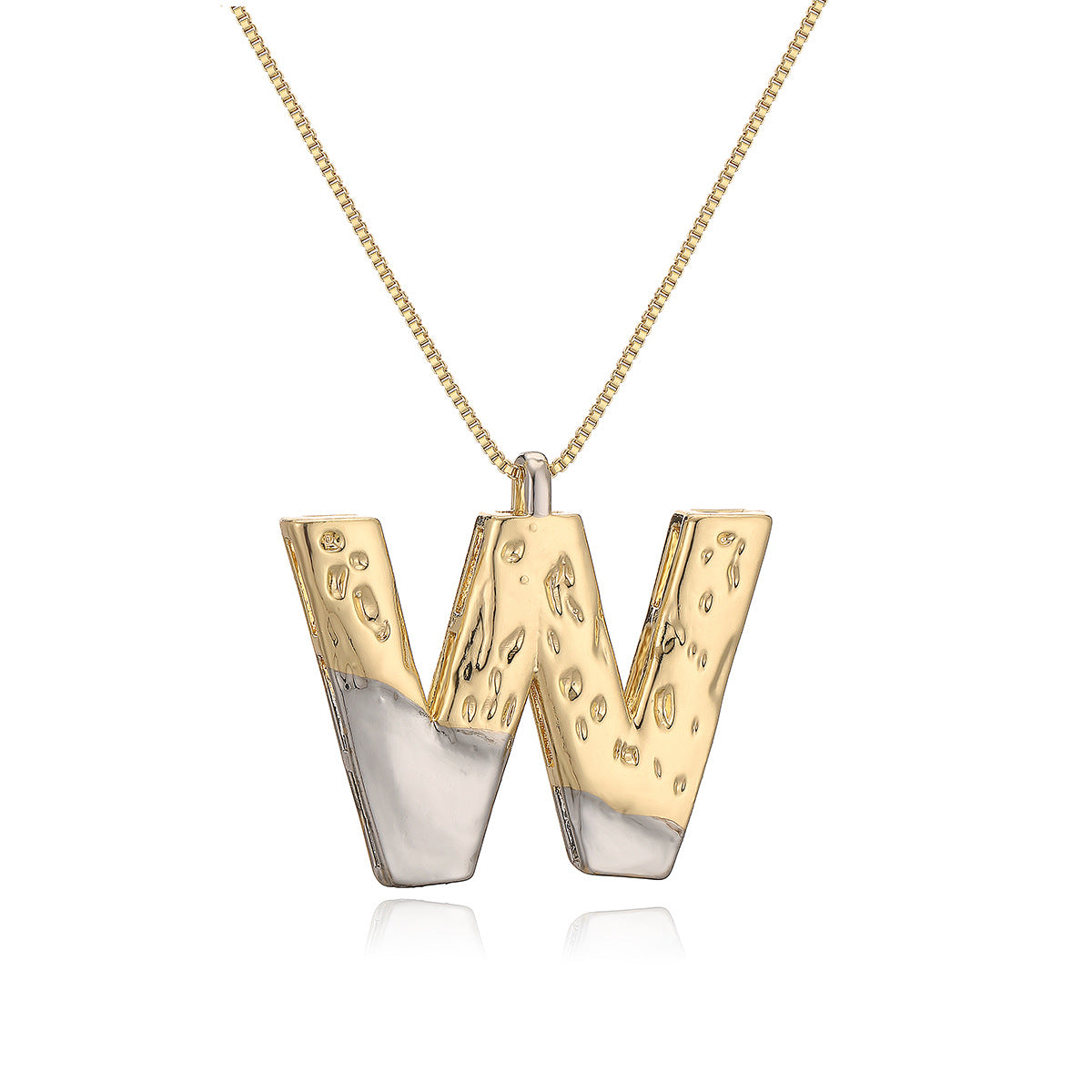 Collana con ciondolo a lettera in rame placcato oro geometrico minimalista da donna