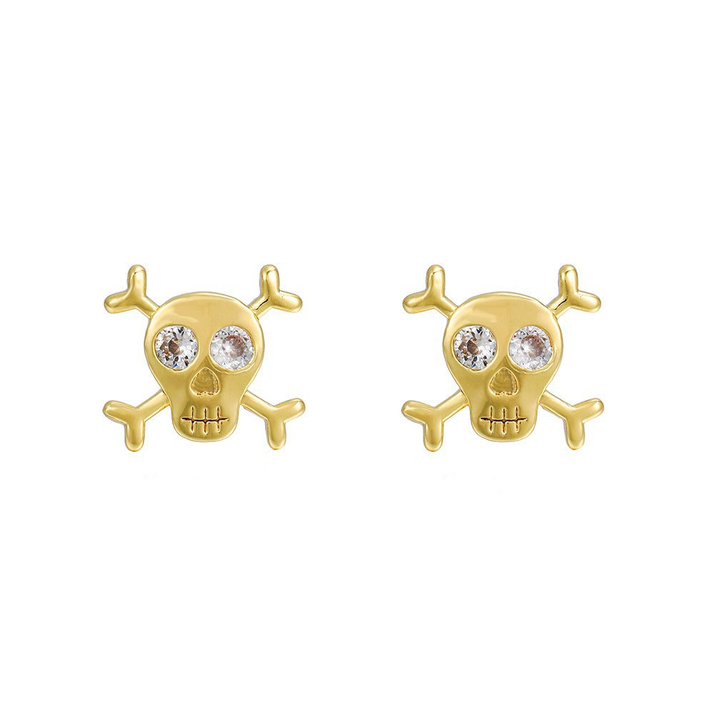16K Gold Plated Brass Geometric Round Floral Earrings with Micro-set Cubic Zirconia and 925 Sterling Silver Posts