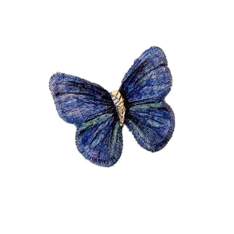 Light Luxury Butterfly Brooch in Embroidered Fabric for Women, Elegant and Refined Pin Accessory