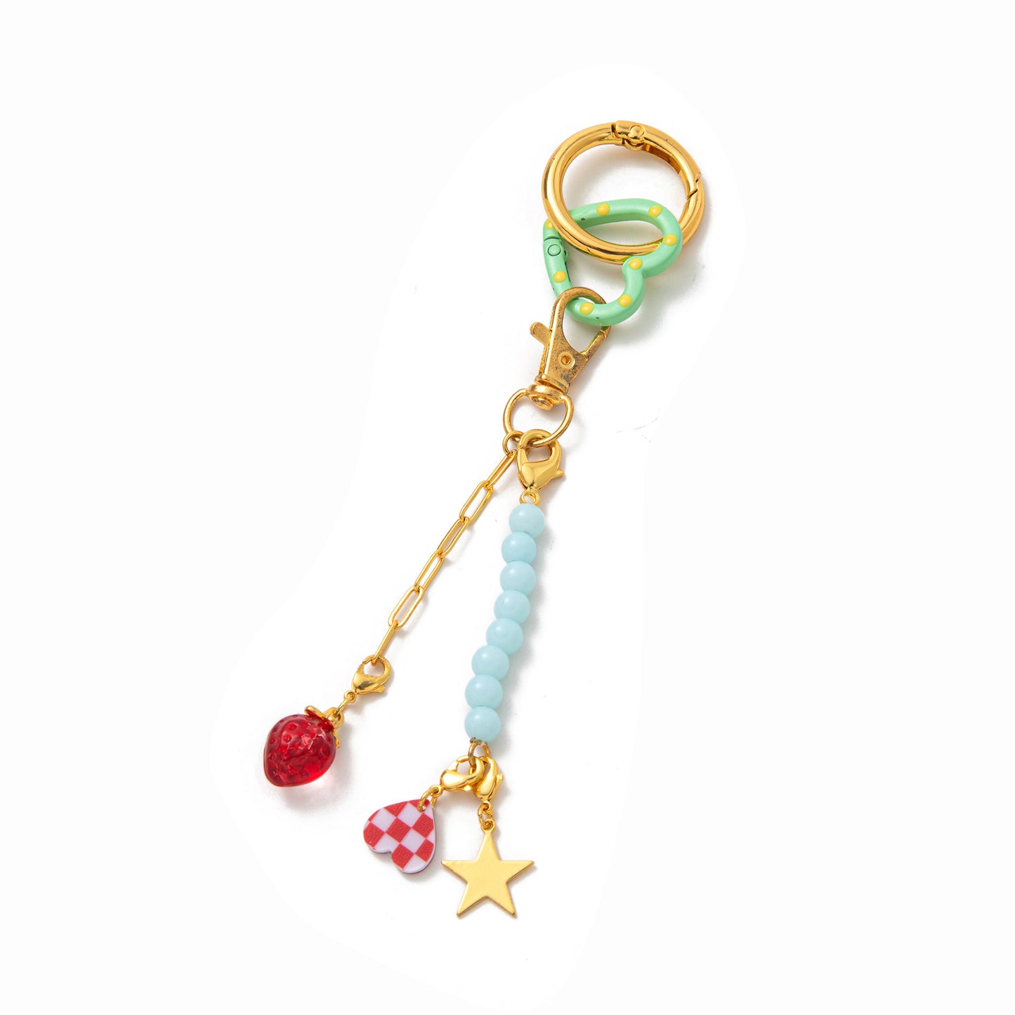 Minimalist Sweet 18K Gold Plated Brass Floral Plant Charm Bar for Bag Keychain DIY