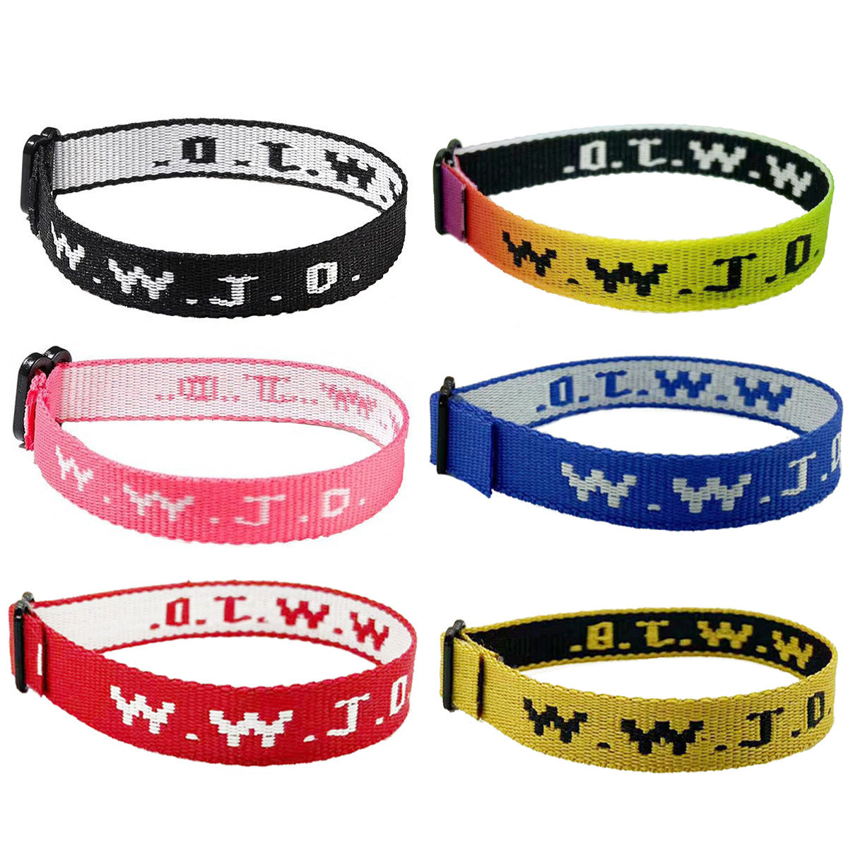 Casual Sporty Unisex Nylon Letter Wristband Bracelet Adjustable