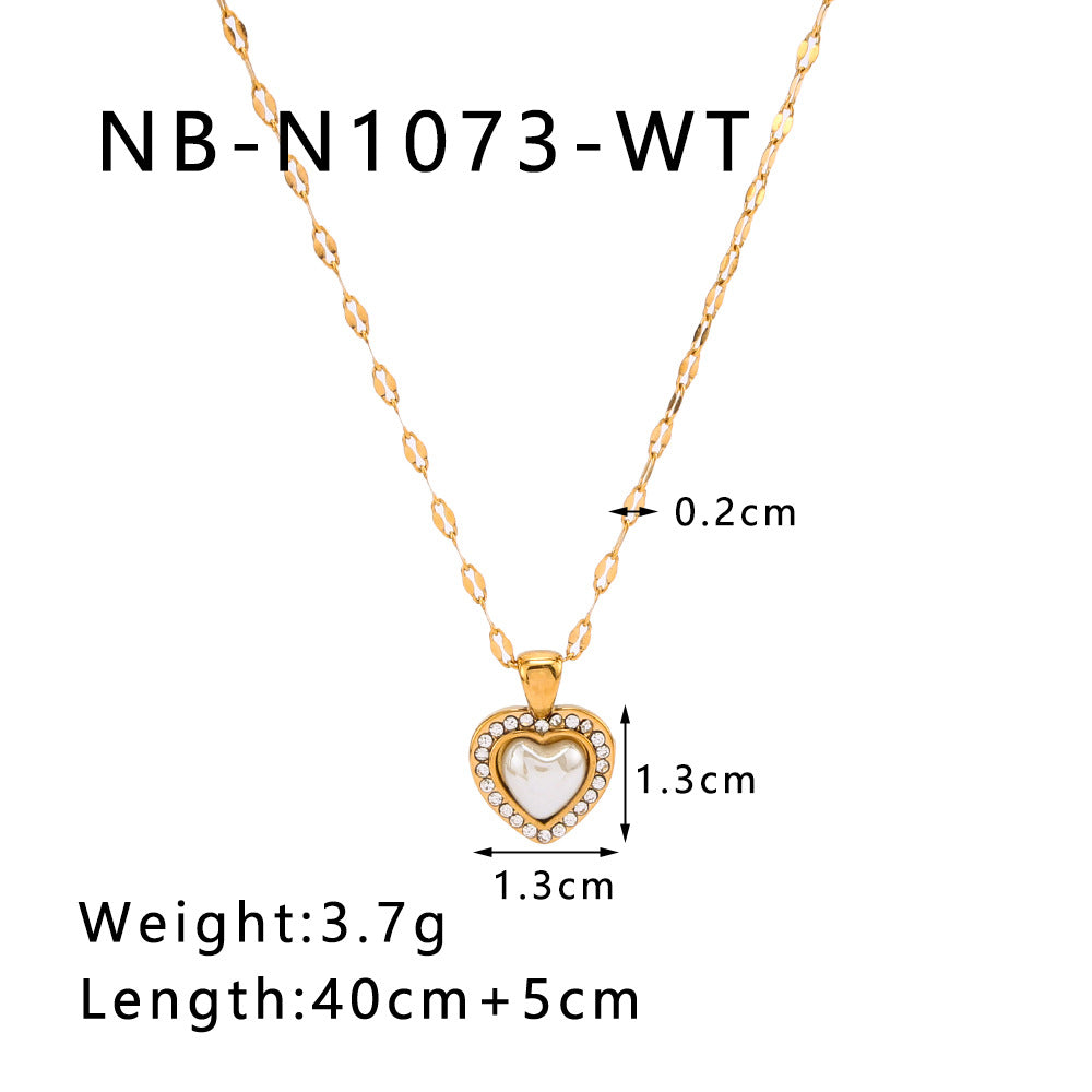 Minimalist Heart-Shaped Titanium Steel Necklace with 18K Gold Plating for Women, Hypoallergenic Locket Chain