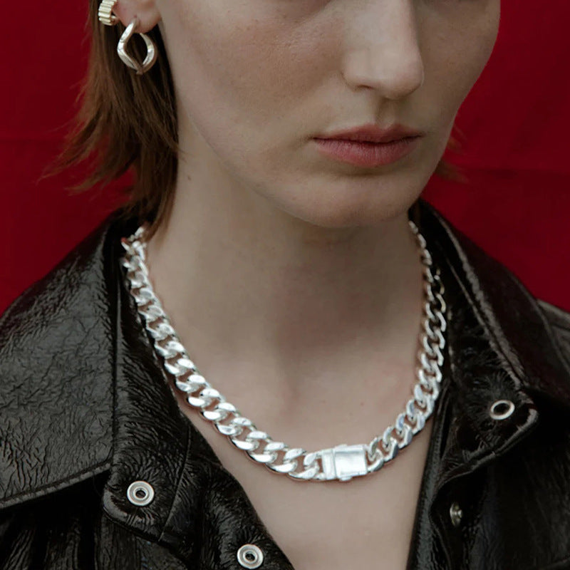 Collana a Catena in Acciaio Inossidabile Placcato Geometrico da Donna