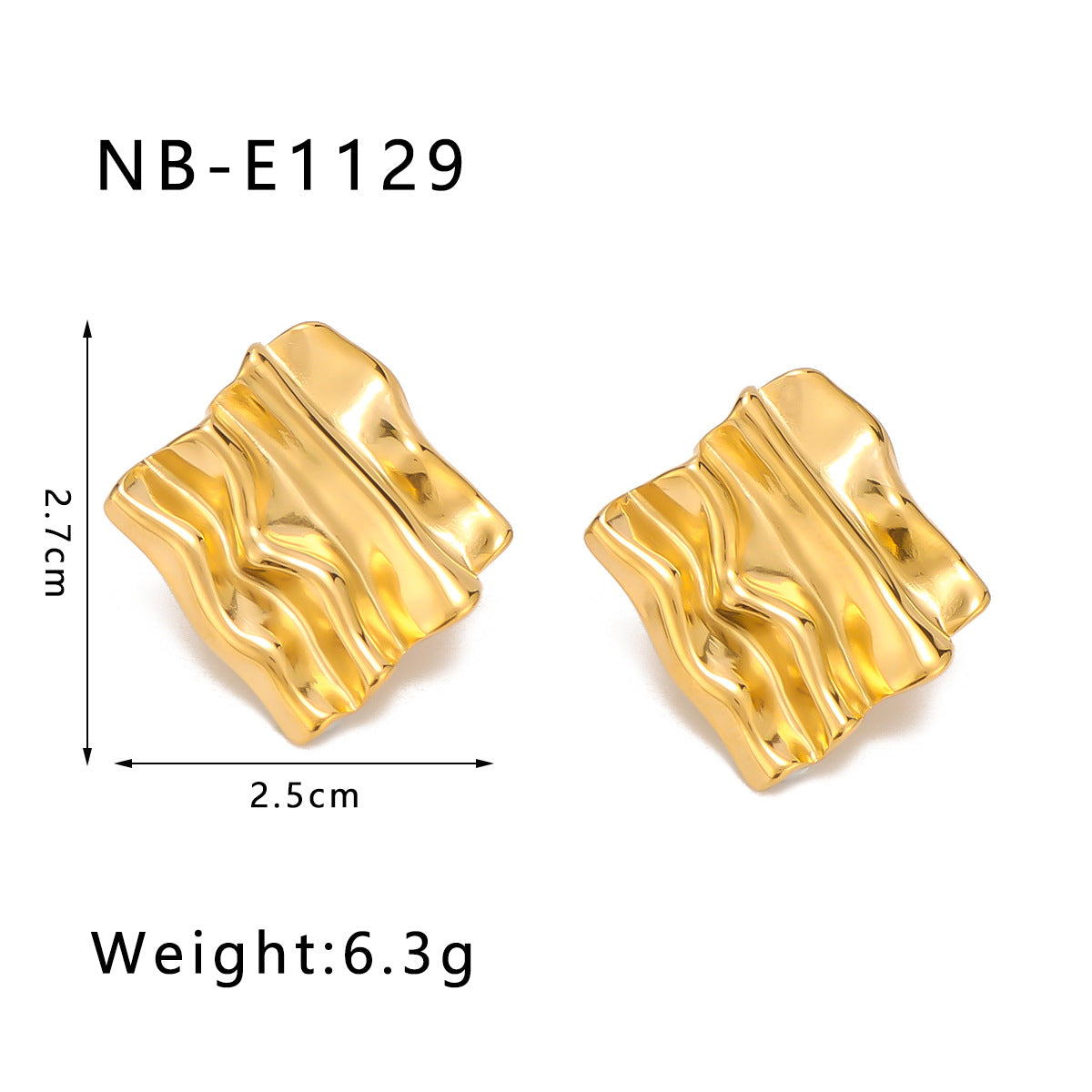 Minimalist Geometric Rhombus Stainless Steel Earrings with 18K Gold Plating for Women