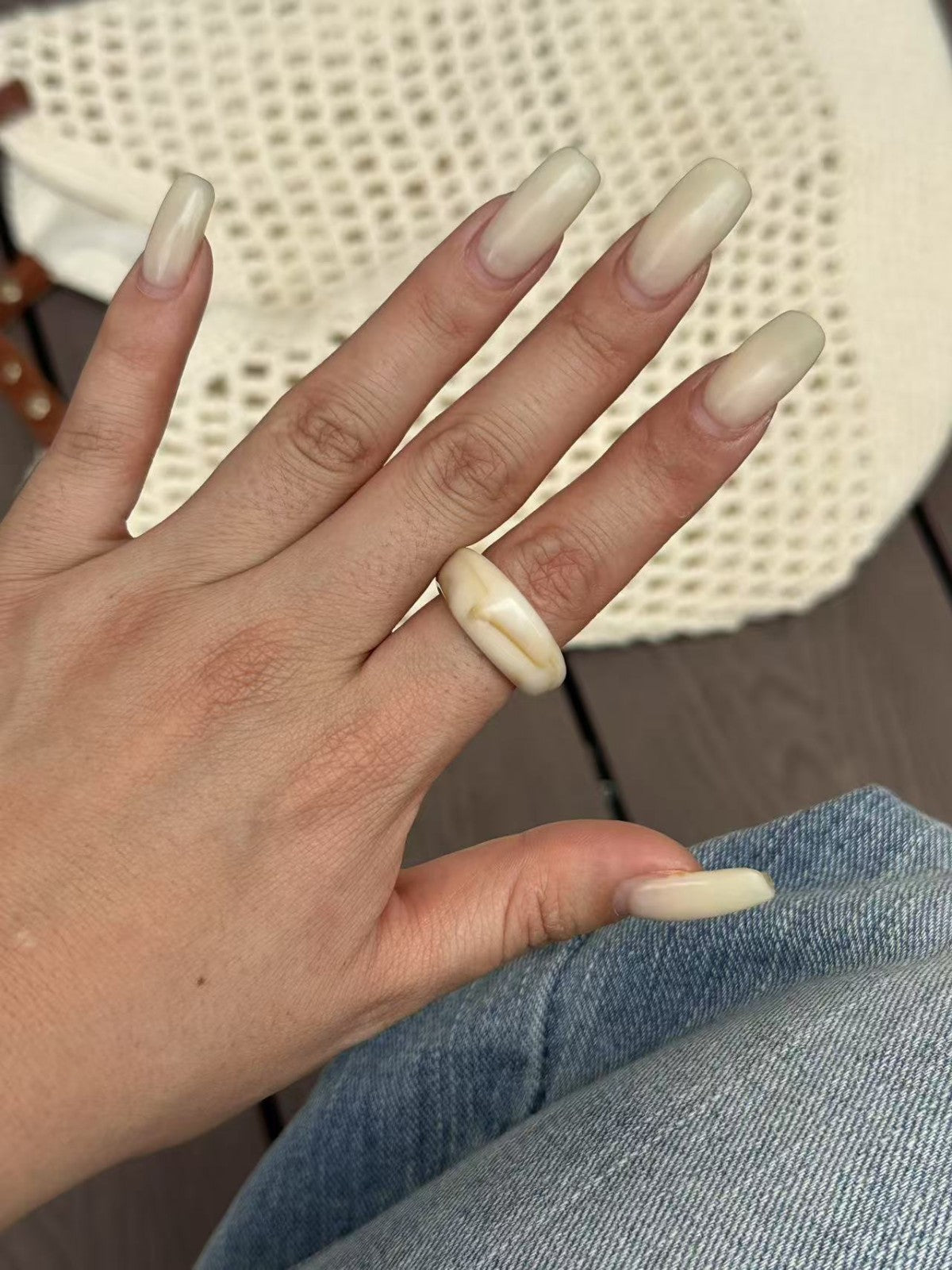 Vintage Casual Geometric Drip Oil Acrylic Ring