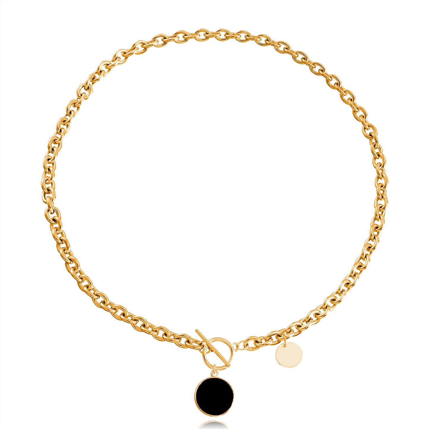INS Style Heart and Cross Pendant Necklace for Women Alloy Chain with Electroplated Finish