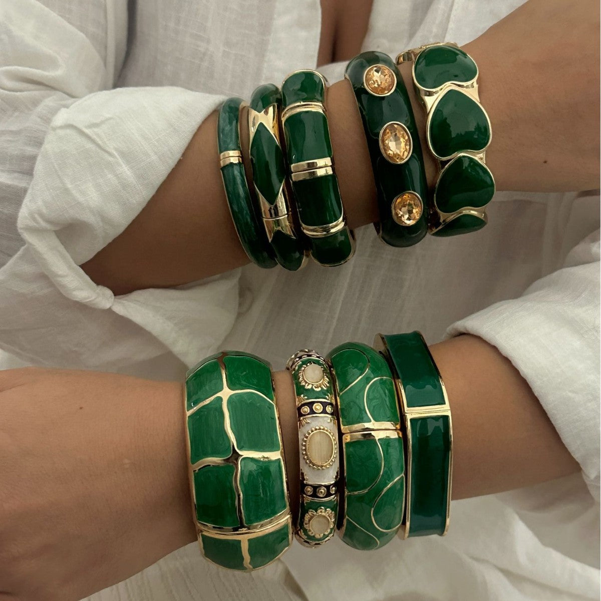 Colorful Drip Oil Heart Geometric Grid Alloy Bracelet