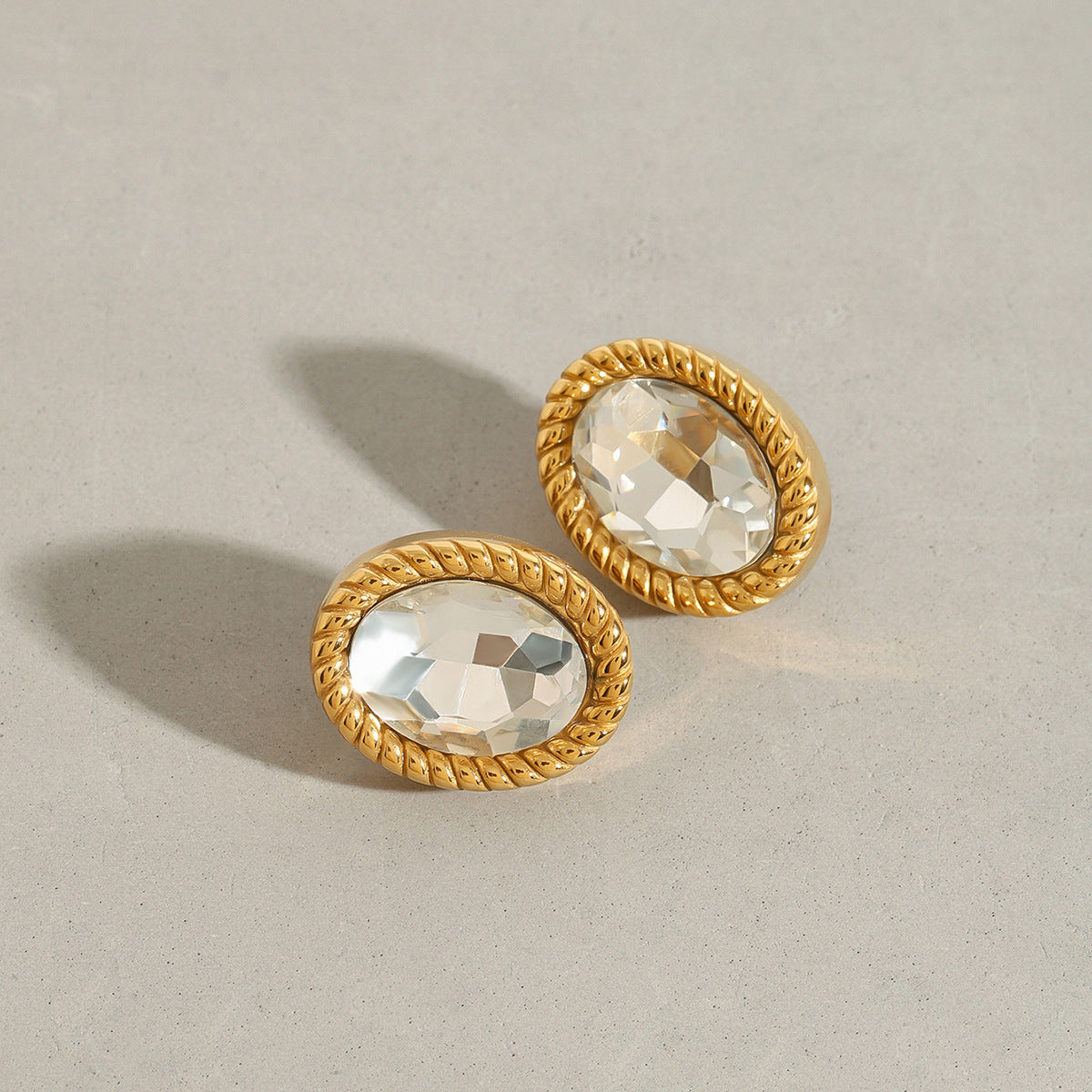 Pendientes de acero inoxidable geométricos con acabado chapado para mujer, aretes minimalistas de moda vanguardista