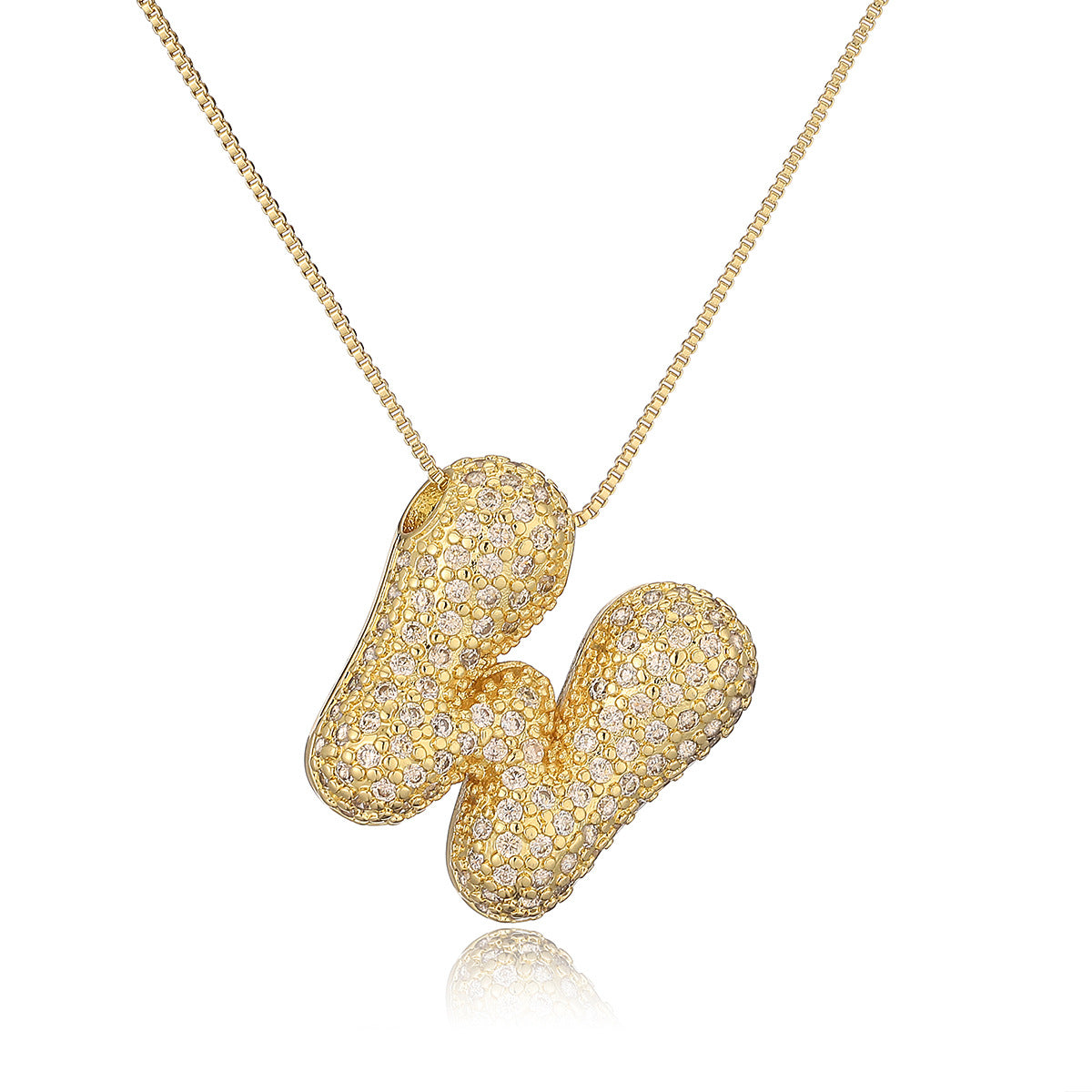 Collana a forma di lettera minimalista in rame placcato oro vero da donna